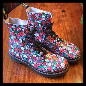 Floral Doc Martins (size 10)